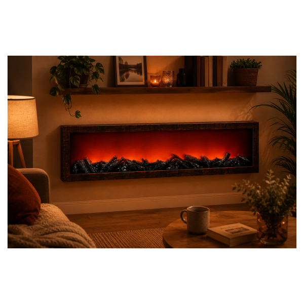 Dekorativna lampa kamin – braon