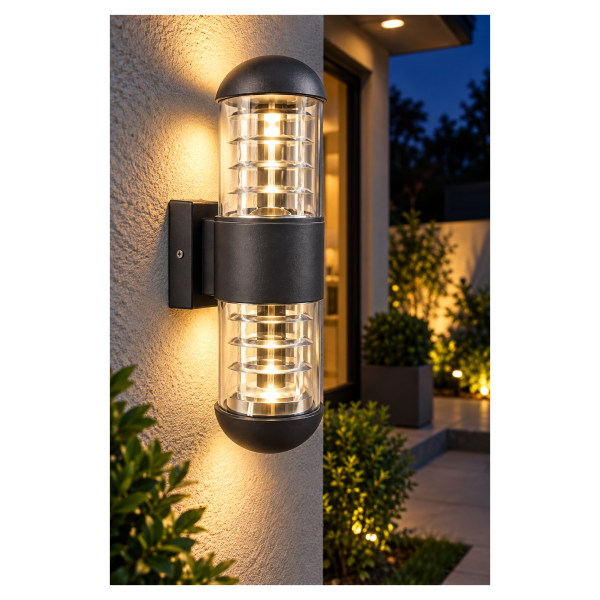 Zidna lampa 2×E27 – crna