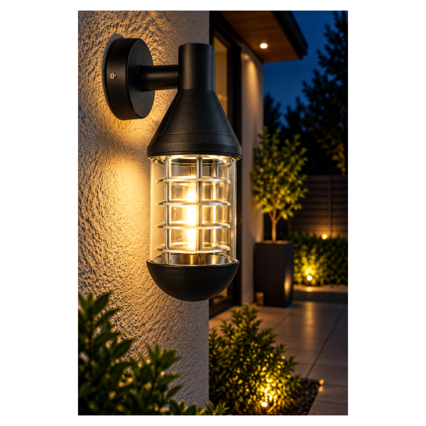 Zidna lampa E27 – crna