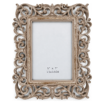 Dekorativni ram za slike  – bež sa baroknim ornamentima, 13 × 18 cm