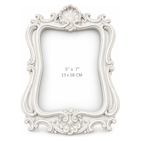 Dekorativni ram za slike D15175-57 – beli barokni stil, 13 × 18 cm