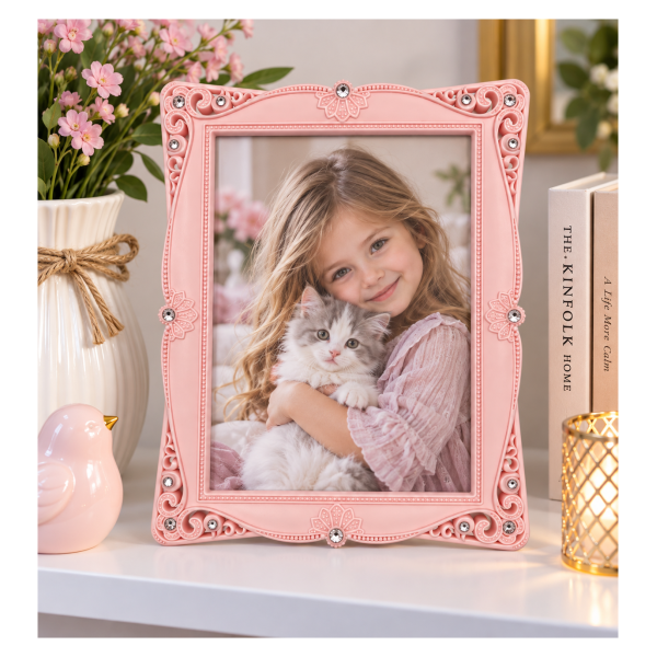 Dekorativni ram za slike – roze 13 × 18 cm